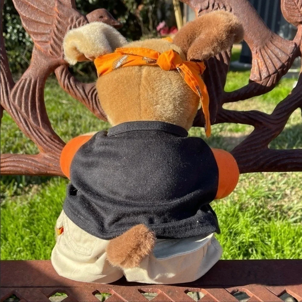 Build A Bear Retired Brown Sugar Puppy Talks In Harley Davidson Clothing